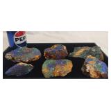 6 Natural Azurite & Malachite Mineral Specimens