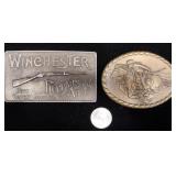 Winchester & Pony Express Rider Buckles Set
