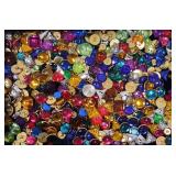 Large Lot of Vintage Bright Jewel-Toned Buttons
