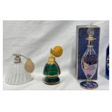 3 Art Glass Perfume Bottles w Atomizers