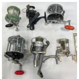6 Assorted Fishing Reels - Penn, Shakespeare+