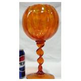 MCM Italian Tangerine Twisted Pedestal Vase