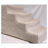 Fleece-Covered Pet Steps w 3 Tiers & Sturdy Base