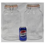 Pair 1-Gallon Embossed Canning Pantry Jars