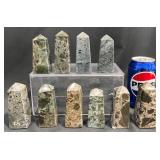 10 Small Black Stone Obelisk Towers,ï¿½4" Size