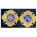 2 Vntg City of Portland Fire Bureau Rank Badges