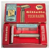Vintage Gillette Tech Safety Razor w Box & Blades
