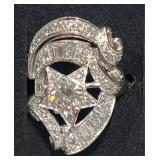 14KT White Gold Eastern Star Ringï¿½Sz 6 $8,000 Rt