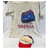 Autographed USA Basketball Tee & Dream Team Hat