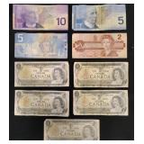 Canadian Paper Currency Bills