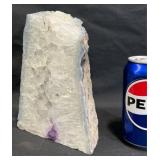 Clear Geode Quartz Cluster w Amethyst