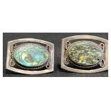 Taxco Sterling Silver Cufflinks w Abalone Inlay
