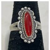 Bell Trading Sterling Silver Ring w Carnelian Sz 6