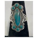 Sterling Silver Ring w Turquoise Sz 5.5