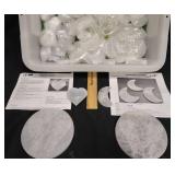 Selenite Carvings w UV Reactivity-ï¿½Hearts, Moons+