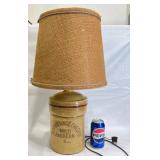 Vintage Stoneware Cheese Crock Table Lamp