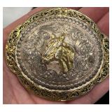 Montana Silversmiths Belt Buckle w Horse Design