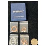 4 Pairs PABBEU Hoop Earrings w Box