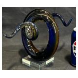 Murano Freeform Spiral Abstract Glass Sculpture