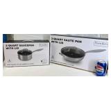 New Bond&Co 3-Quart Sauce Pan & Saute Pan