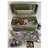 Vntg Samsonite Train Case Full of Fashion Jewelry