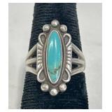 Sterling Silver Ring w Turquoise Stone Sz 7