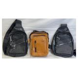 2 Sling Bags & Vertical Crossbody Handbag Purse