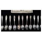11 Silver Collectible Travel Souvenir Spoons