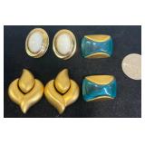 3 Pairs Vntg Givenchy Couture Designer Earrings