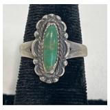 Sterling Silver Ring w Turquoise Stone Sz 6.5