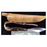 D.H. Russell Belt Knife w Leather Sheath, Unused