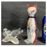 Swarovski Turtle Doves Figurine & Glass Cat