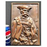 Vintage Embossed Metal Relief Wall Plaque