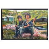 Original Coffee Harvest Painting by Blue Bond