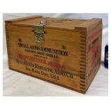 Wooden Winchester Ammo Box w Lock