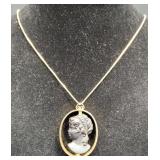 Sterling Silver Cameo Silhouette Necklace