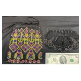 2 Beaded Hand Bags Purses w Tribal Patterns