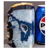 Polished Blue Agate Geode Slice