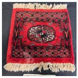 Vintage Hand-Knotted Afghan Ersari Mini Wool Rug