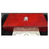 Wooden Jewelry Box w Jewelry & Accessories