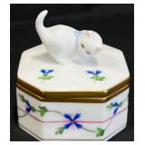 Herend Blue Garland Octagonal Trinket Box