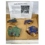 4 Azurite & Malachite on Matrix Specimens