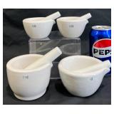 4 Vintageï¿½Coors USAï¿½Lab Mortar & Pestle Sets
