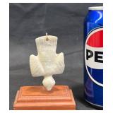 Shang Dynasty Carved Jade Bird Pendant w Display