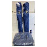 2 Patriotic Navy Folding Chairs & Backpack Cooler