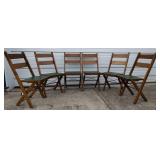 6 Antique Burrowes Feather-Weight Folding Chairs