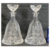 Pair Polish Crystal Decanters w Stoppers