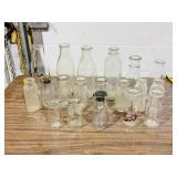collection of vintage milk & cream bottles -