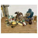 misc pottery & glass decorations -