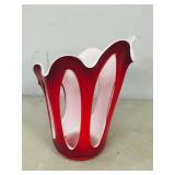 red art glass centerpiece  13.5'